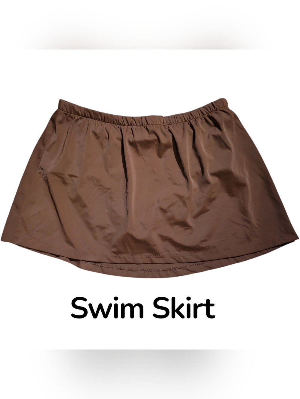 VTG Maxine of Hollywood Swim Skirt Brown 16W Womens